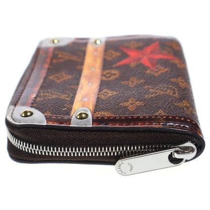 Louis Vuitton Trunk Time Monogram Coin Case Canvas Mini Wallet Brown Silver — view 3