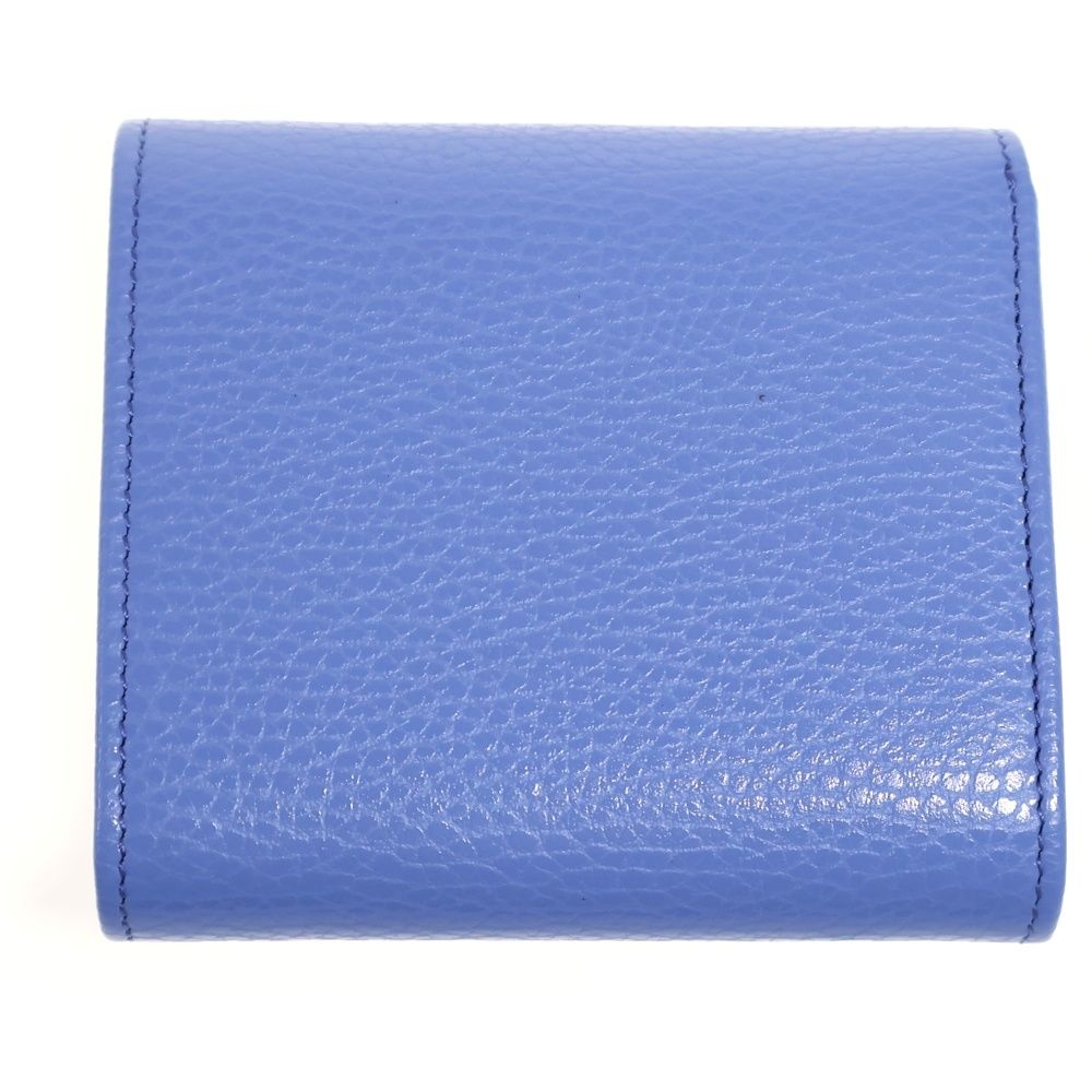 Gucci GG Marmont Bifold Wallet Trifold Coin Case Blue Purple Pink Leather Gold — view 2