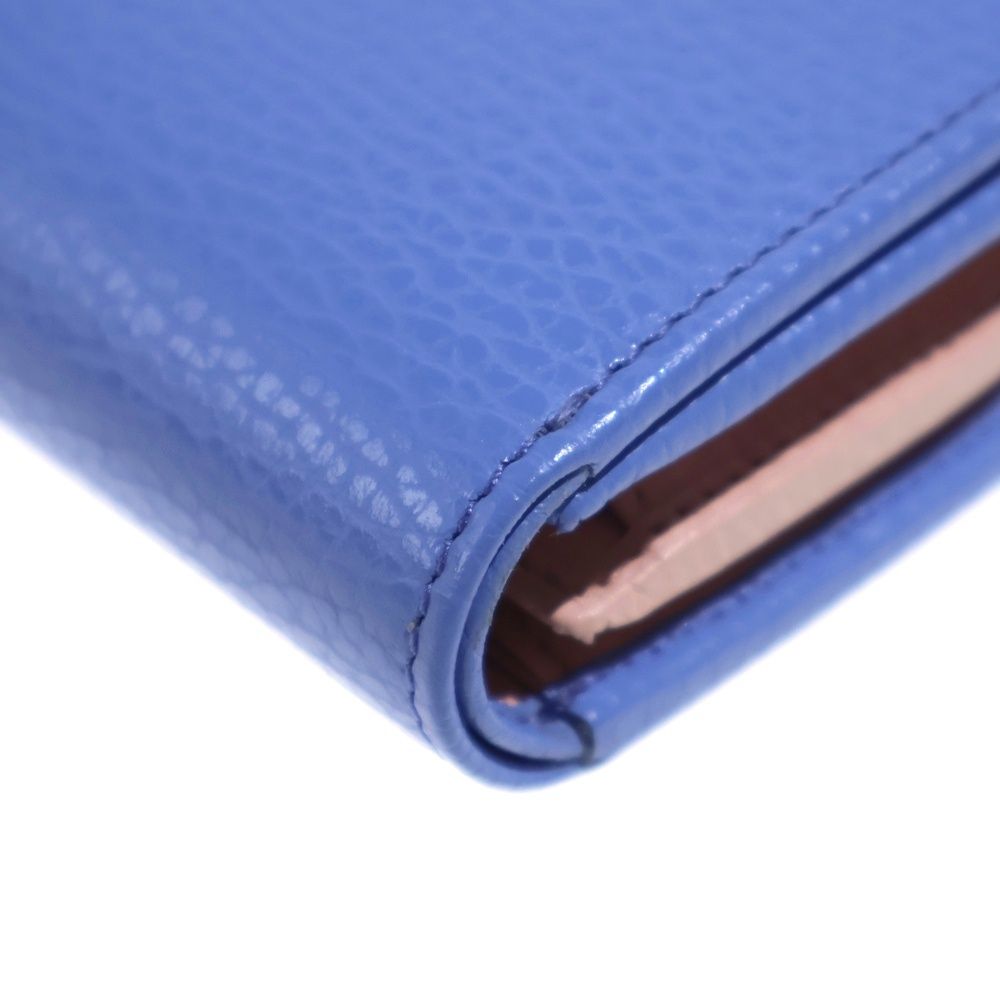 Gucci GG Marmont Bifold Wallet Trifold Coin Case Blue Purple Pink Leather Gold — view 5