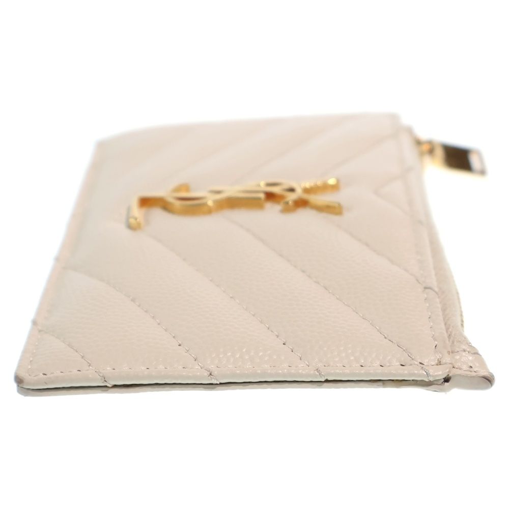 Saint Laurent Paris Cassandra Fragment Case Card White Leather Gold — view 3