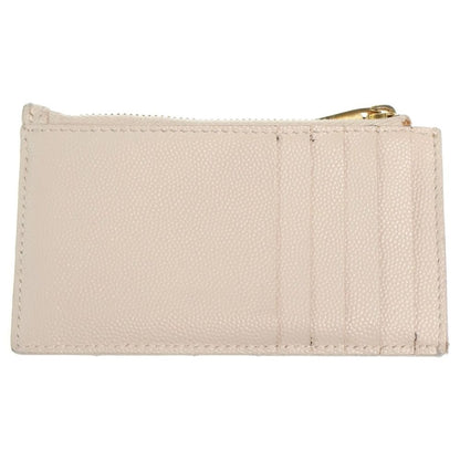Saint Laurent Paris Cassandra Fragment Case Card White Leather Gold — view 2