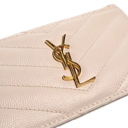 Saint Laurent Paris Cassandra Fragment Case Card White Leather Gold — view 4