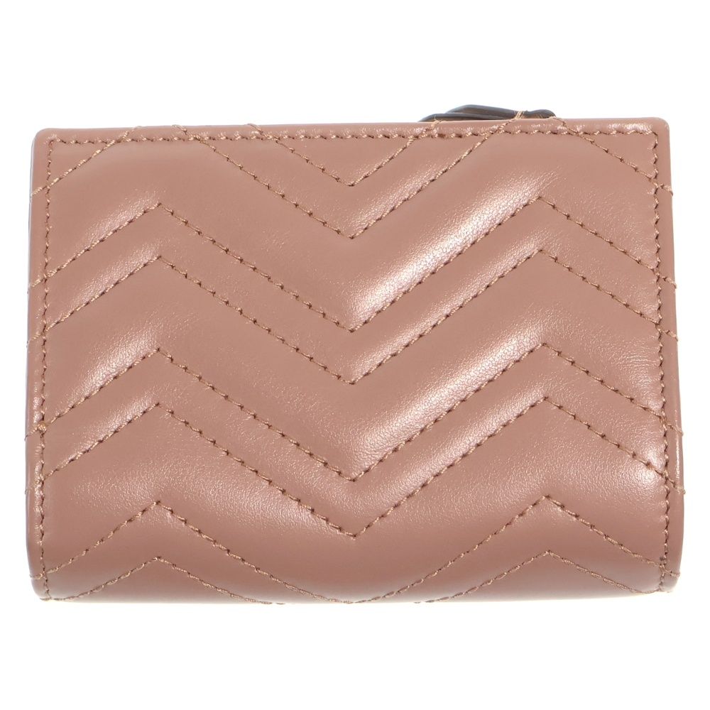 Gucci GG Marmont Compact Wallet Bifold Gold Pink Beige — view 2