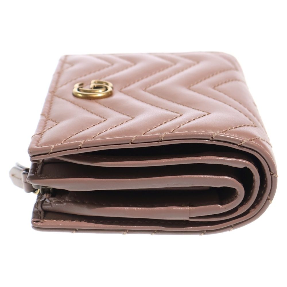 Gucci GG Marmont Compact Wallet Bifold Gold Pink Beige — view 3