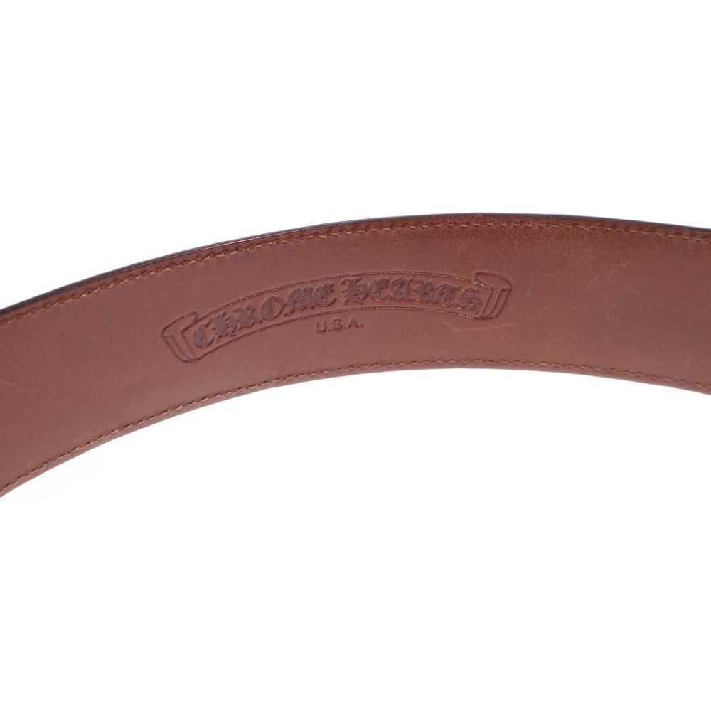 Chrome Hearts Blt Scrlrec Rectangle Scroll Leather Belt — view 5