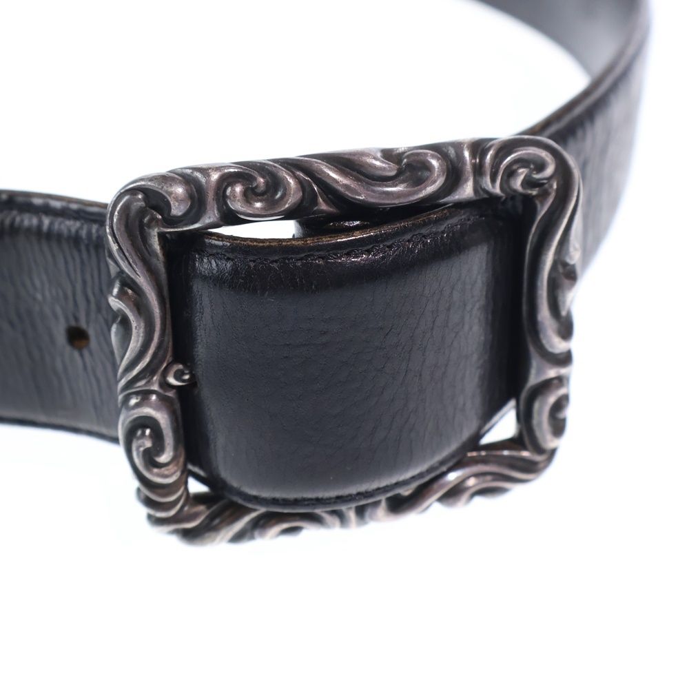 Chrome Hearts Blt Scrlrec Rectangle Scroll Leather Belt — view 4