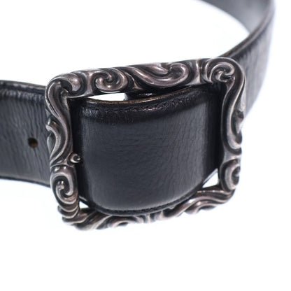 Chrome Hearts Blt Scrlrec Rectangle Scroll Leather Belt — view 4
