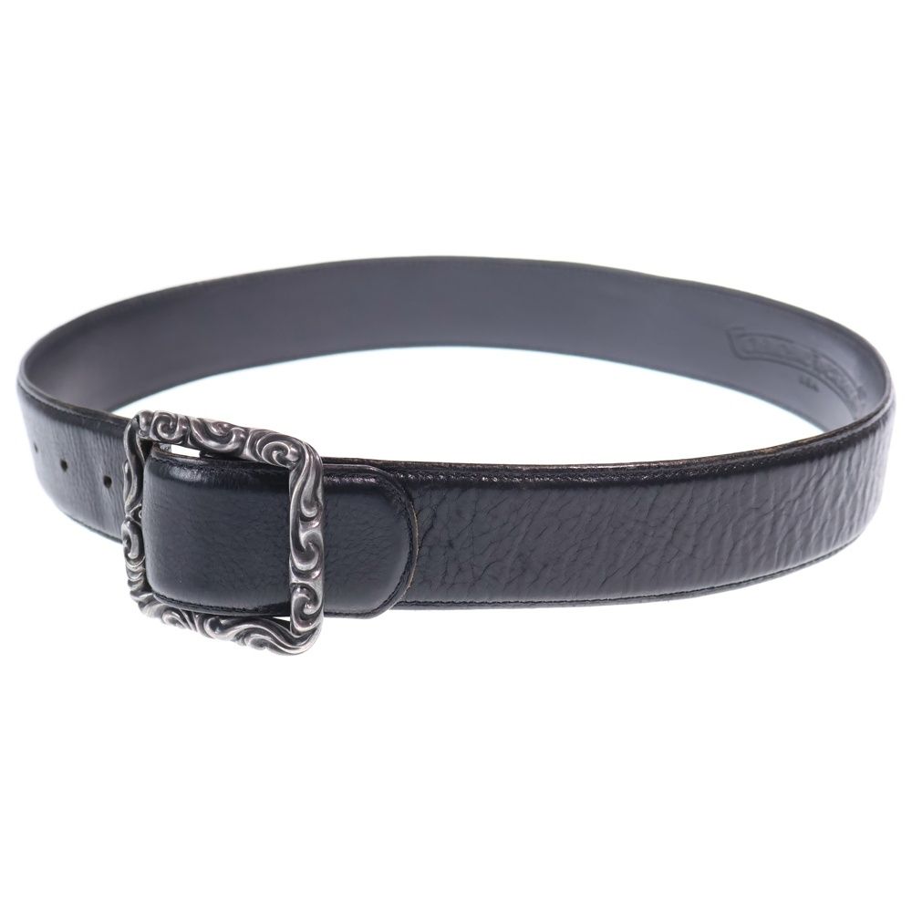 Chrome Hearts Blt Scrlrec Rectangle Scroll Leather Belt