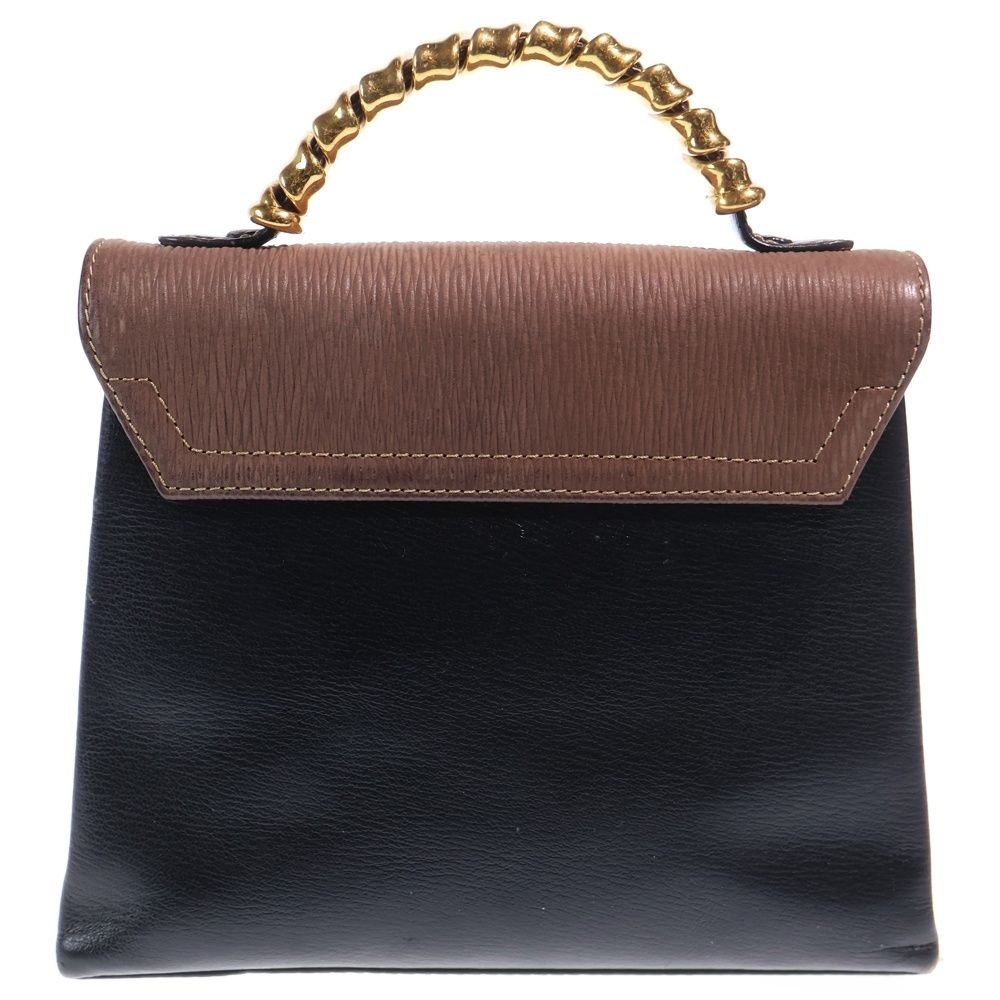Loewe Velazquez Handbag Brown Black Leather Gold — view 2