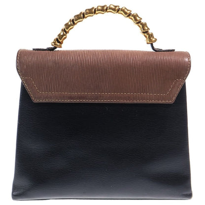 Loewe Velazquez Handbag Brown Black Leather Gold — view 2