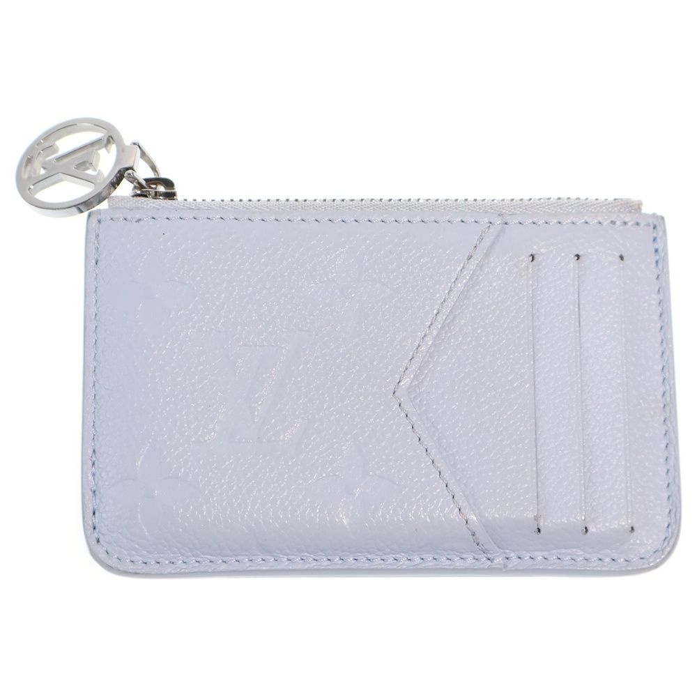 Louis Vuitton Monogram Empreinte Card Holder Romy Case Coin Pouch Light Blue — view 2