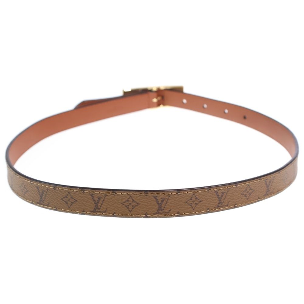 Louis Vuitton Monogram Reverse LV Duo 18 mm Leather Belt Brown Gold — view 2