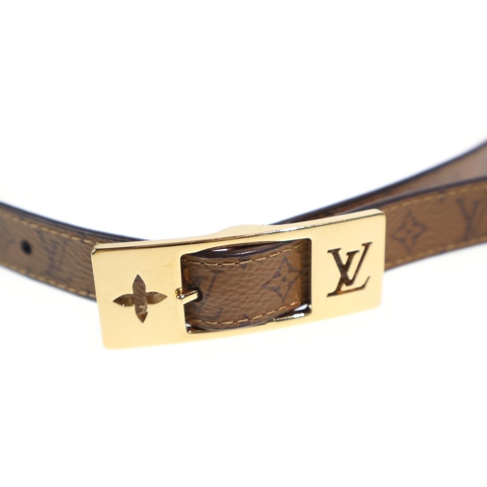 Louis Vuitton Monogram Reverse LV Duo 18 mm Leather Belt Brown Gold — view 4