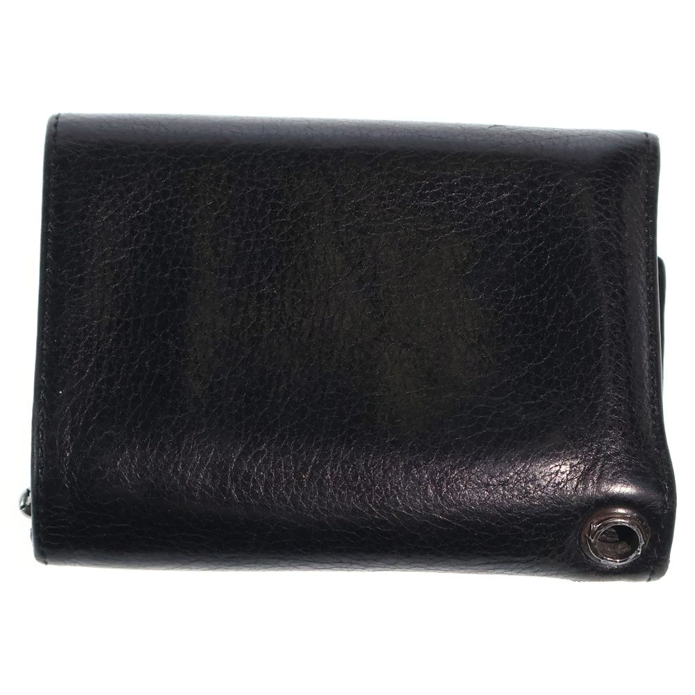 Chrome Hearts 3 Fold Cross Ball Button Leather Wallet Black — view 2