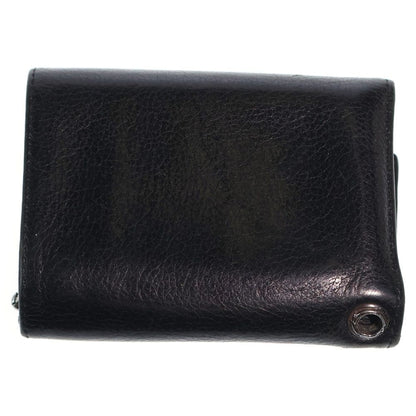 Chrome Hearts 3 Fold Cross Ball Button Leather Wallet Black — view 2