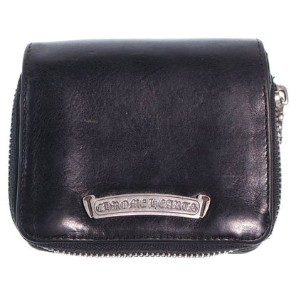 Chrome Hearts SQ Zip Bill Square Zip Leather Wallet Black