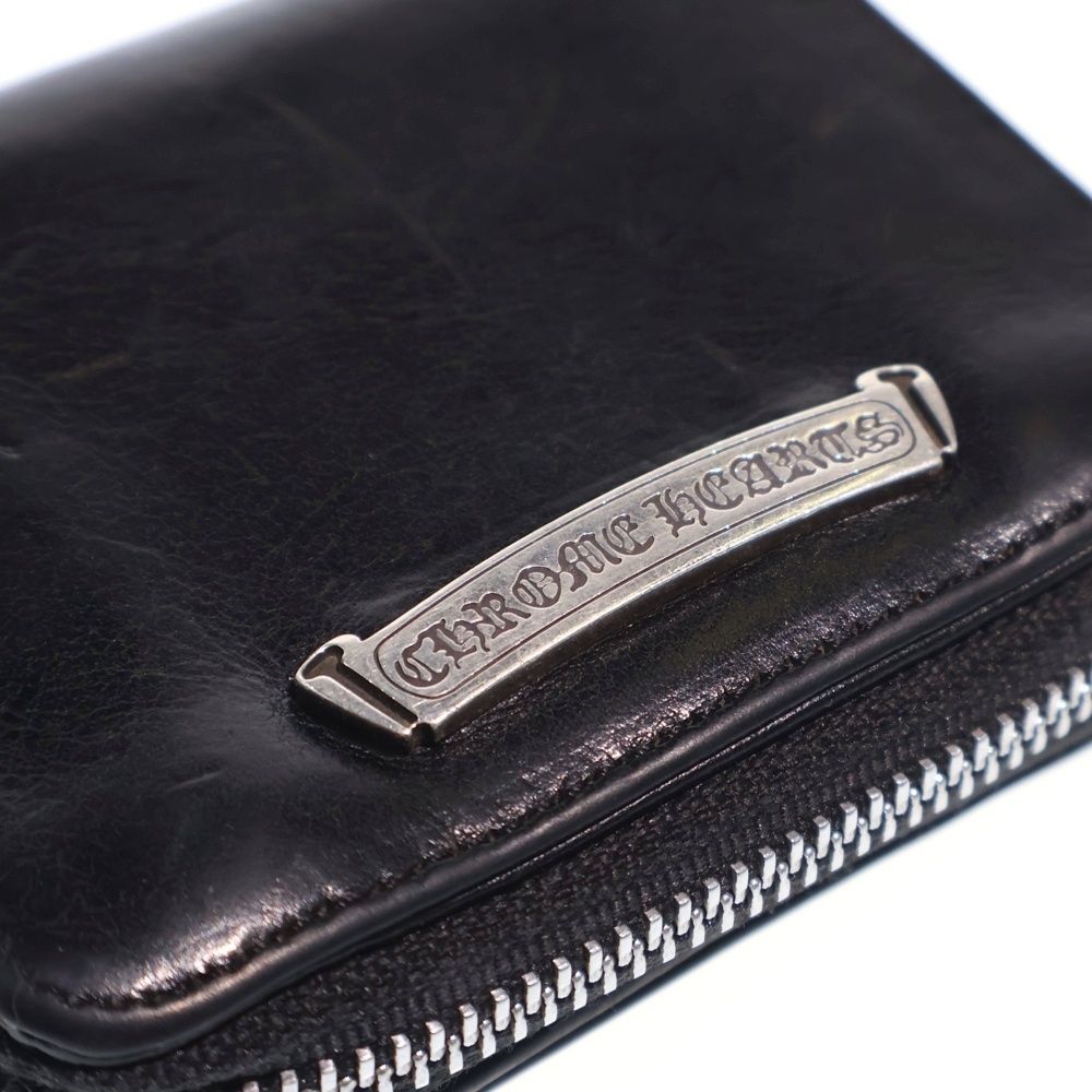 Chrome Hearts SQ Zip Bill Square Zip Leather Wallet Black — view 4