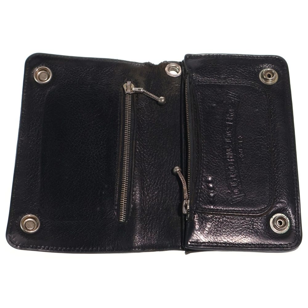 Chrome Hearts Cross Ball Button Leather Wallet Black — view 5