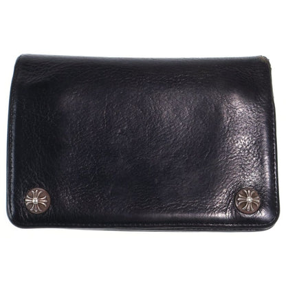 Chrome Hearts Cross Ball Button Leather Wallet Black