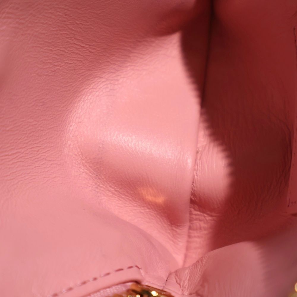 Dior Caro Cannage Lambskin Leather Fragment Card Coin Case Gold Pink — view 5