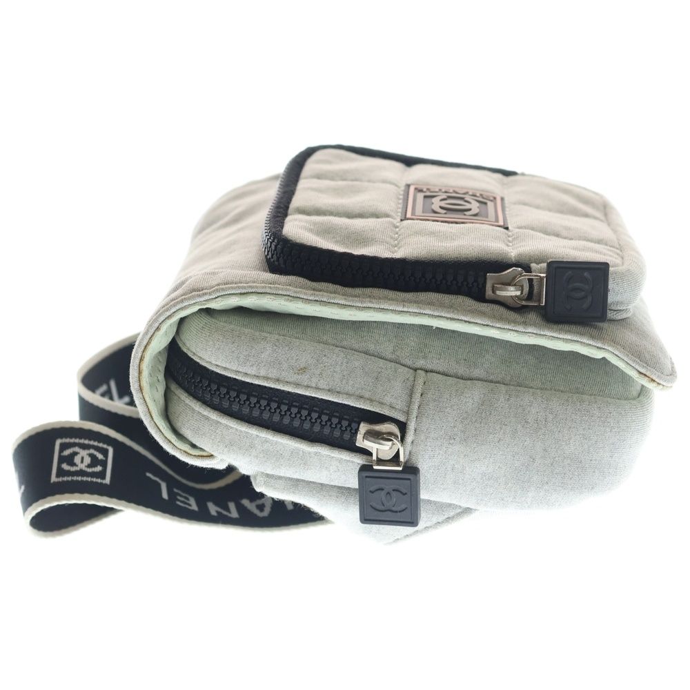 Chanel Sports Line Choco Bar Waist Pouch Cotton Gray — view 3