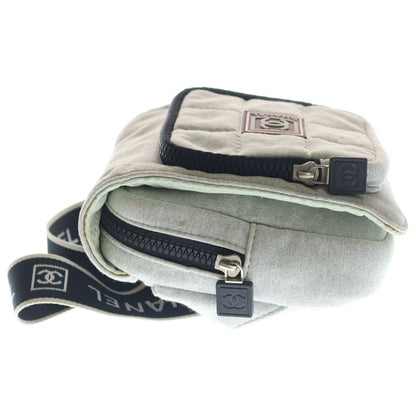 Chanel Sports Line Choco Bar Waist Pouch Cotton Gray — view 3