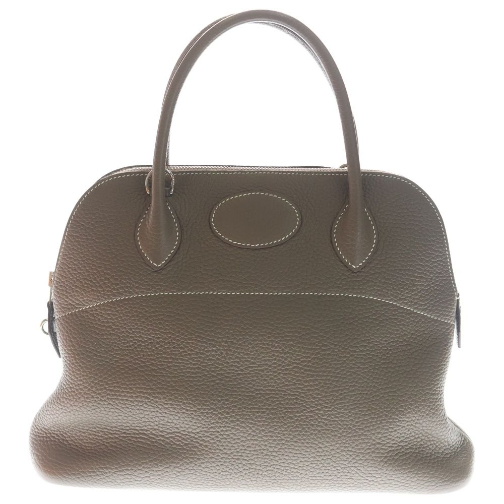 Hermes Bolide 31 Etoupe Taurillon Clemence Leather 2-Way Bag Silver Beige