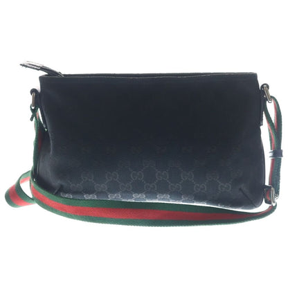 Gucci GG Canvas Sherry Line Shoulder Bag Black Gunmetal — view 2