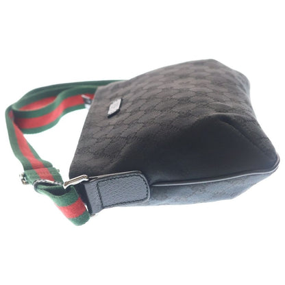 Gucci GG Canvas Sherry Line Shoulder Bag Black Gunmetal — view 3
