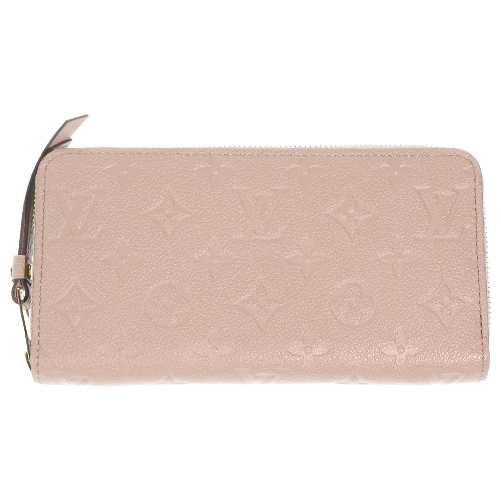 Louis Vuitton Monogram Empreinte Zip Around Tourtore Wallet Card Case Beige