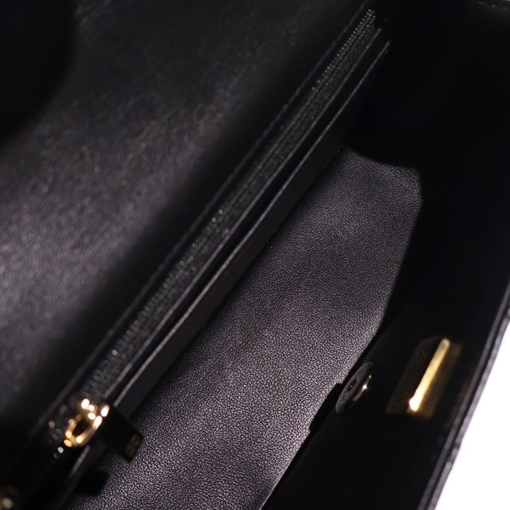 Chanel Mini Quilted 20 Mini Shoulder Bag Black Leather Gold — view 4