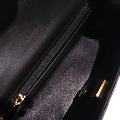 Chanel Mini Quilted 20 Mini Shoulder Bag Black Leather Gold — view 4