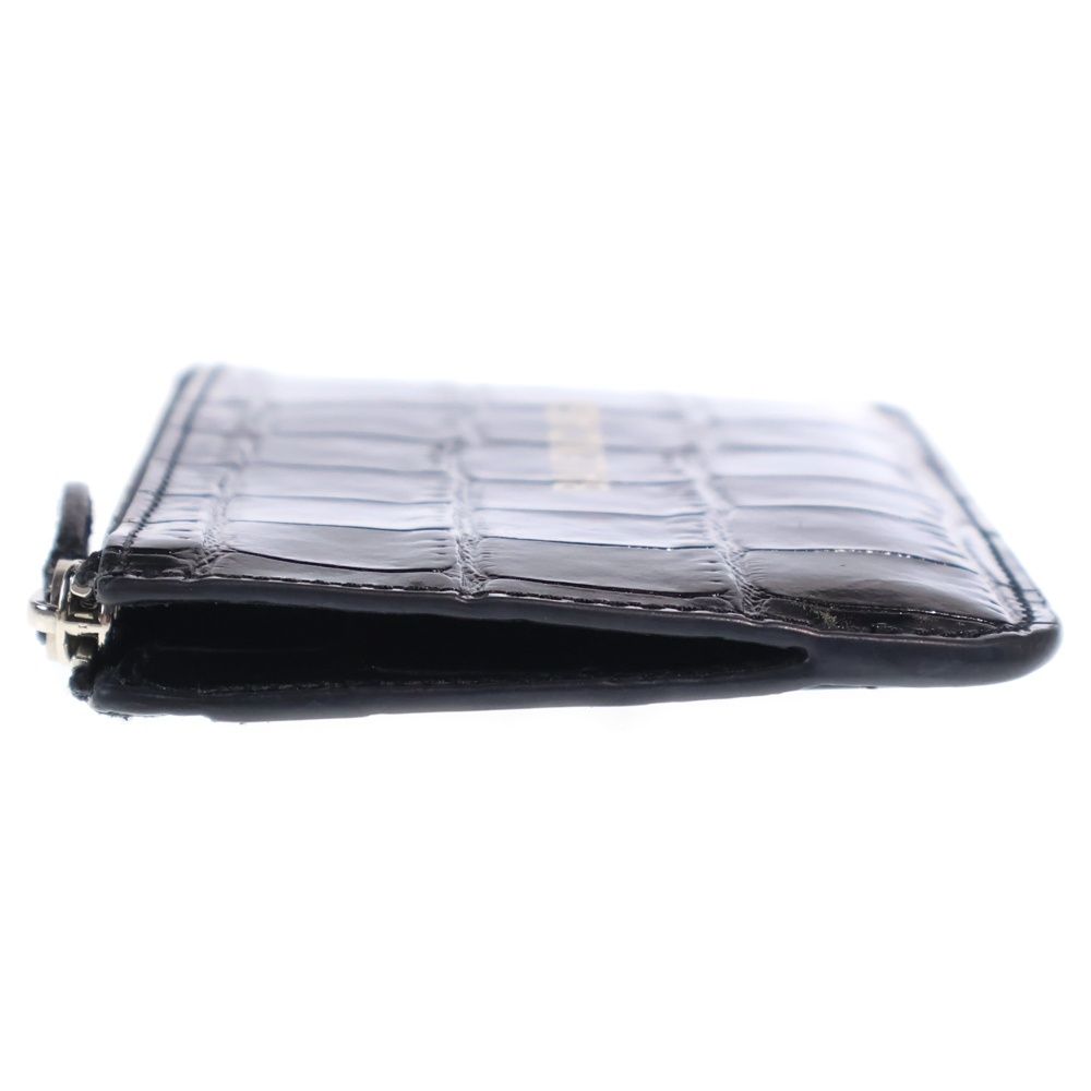 Balenciaga Logo Coin Case Fragment Card Black Leather Silver — view 3