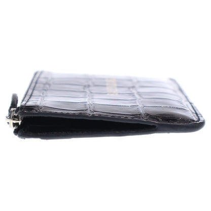 Balenciaga Logo Coin Case Fragment Card Black Leather Silver — view 3