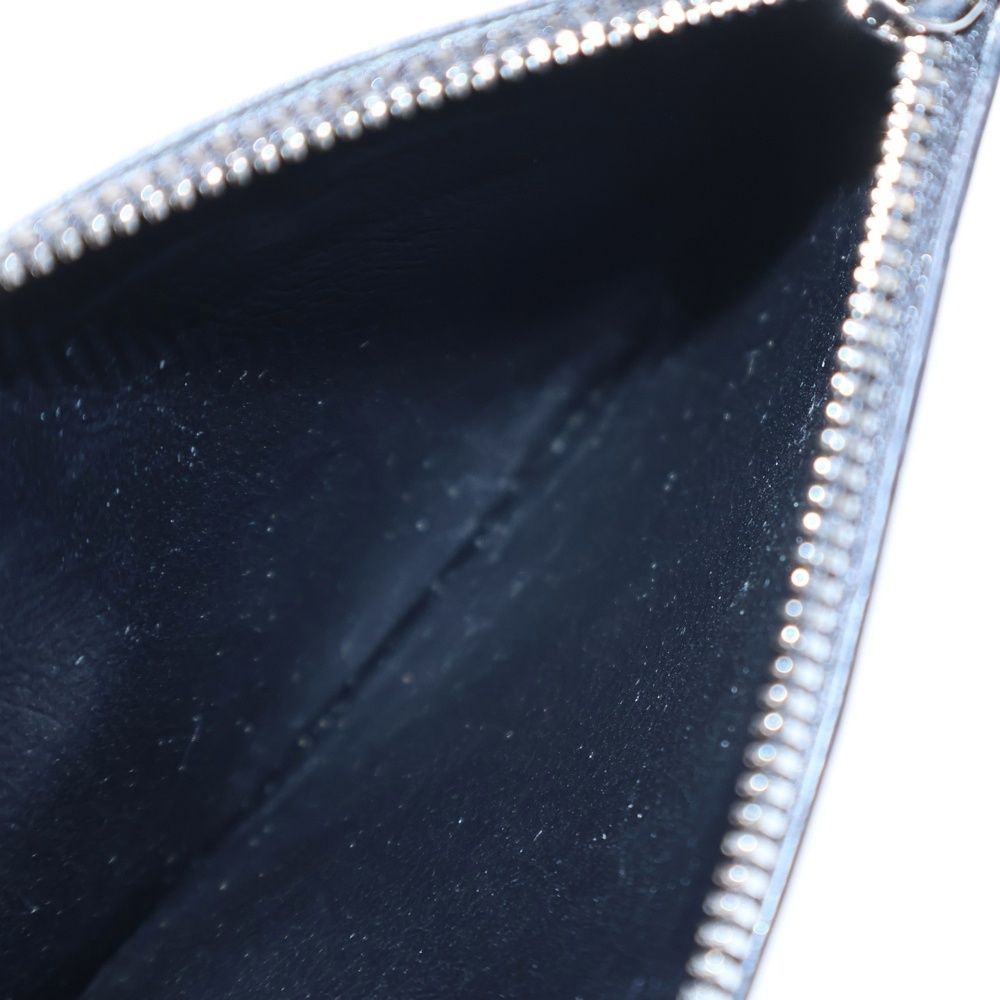 Balenciaga Logo Coin Case Fragment Card Black Leather Silver — view 4