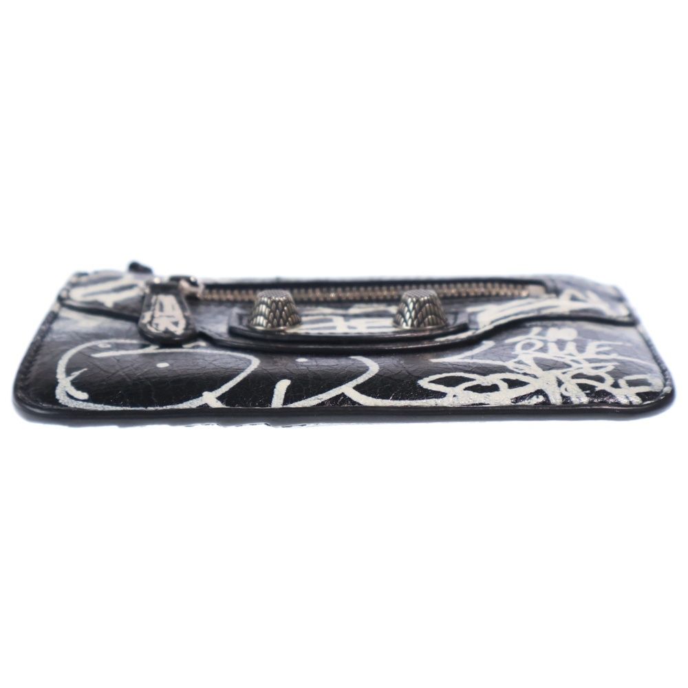 Balenciaga Coin Case Fragment Black White Leather Silver — view 5