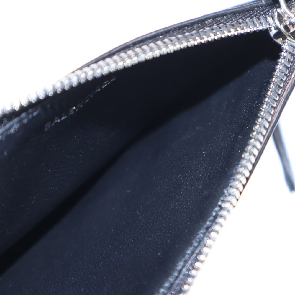 Balenciaga Coin Case Fragment Black White Leather Silver — view 4