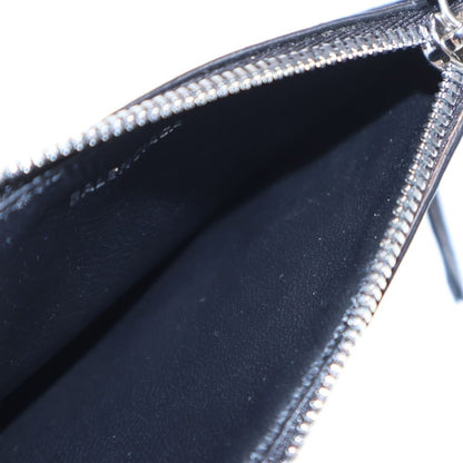 Balenciaga Coin Case Fragment Black White Leather Silver — view 4