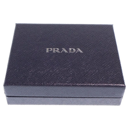 Prada Bifold Wallet Compact Coin Case Aviator Blue Soft Looks Leather Gold — view 6