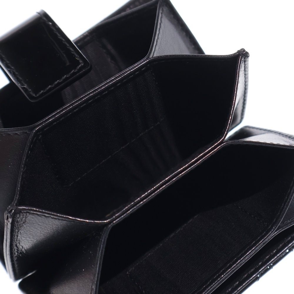 Dior Cannage Card Case Business Holder Black Patent Gold — view 4