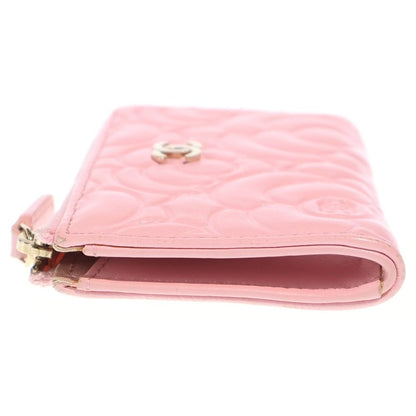 Chanel Camellia Coin Case Bag Charm Pink Leather Gold — view 3