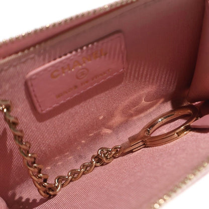 Chanel Camellia Coin Case Bag Charm Pink Leather Gold — view 4