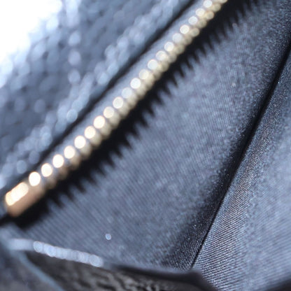 Chanel Quilted Trifold Compact Wallet Coin Case Black Caviar Leather Gold — view 5
