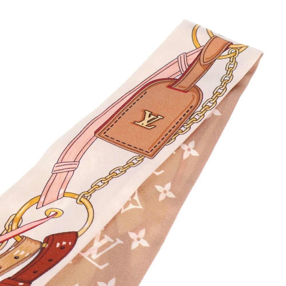 Louis Vuitton Bandeau BB Flower and Straps Beige Silk Scarf — view 2