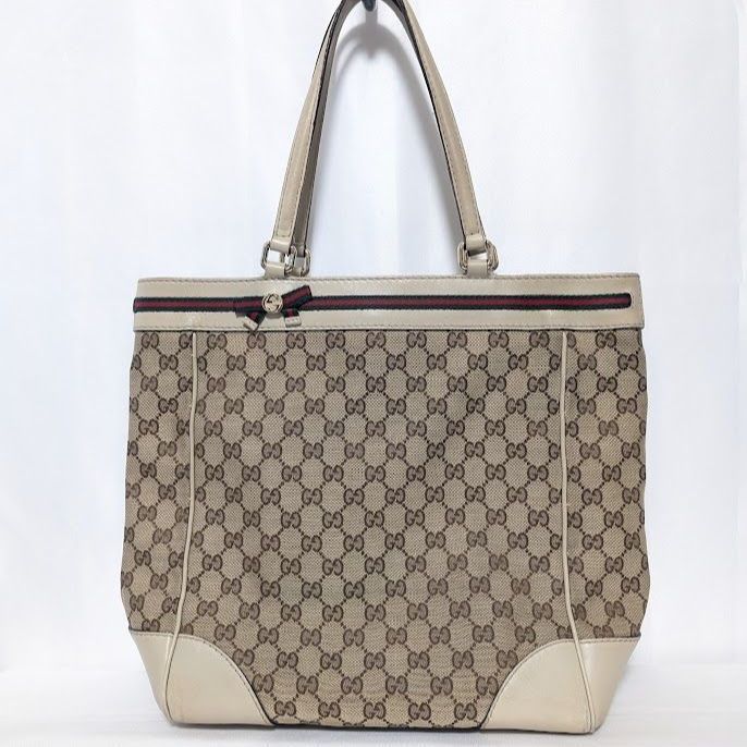 Gucci GG Canvas Sherry Line Tote Shoulder Bag