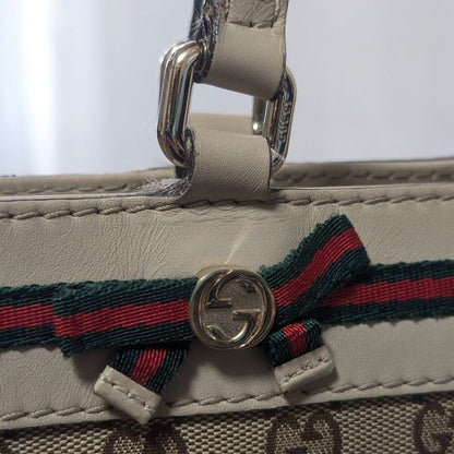 Gucci GG Canvas Sherry Line Tote Shoulder Bag — view 8