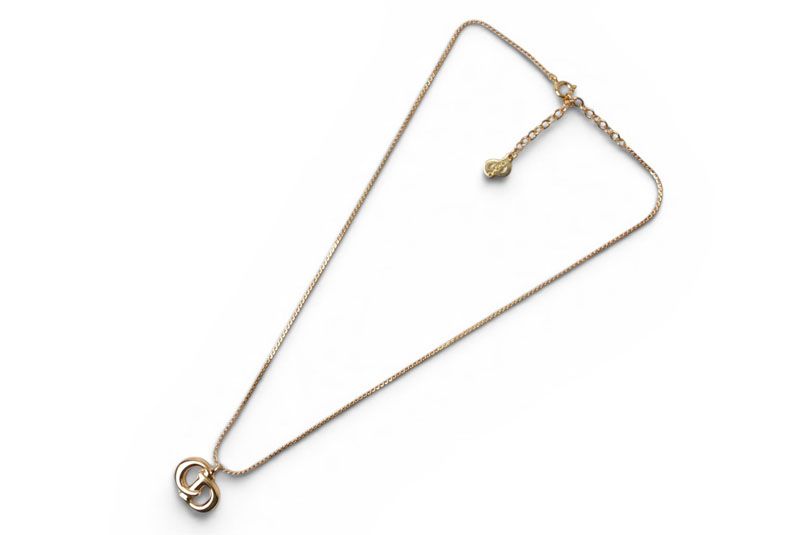Dior Necklace Vintage CD Logo Motif Gold — view 2