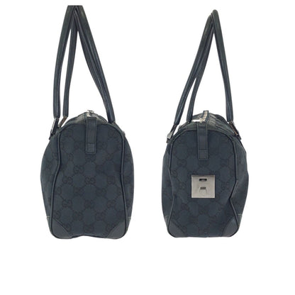 Gucci Black Silver GG Canvas Leather 000 Mini Boston Bag — view 8