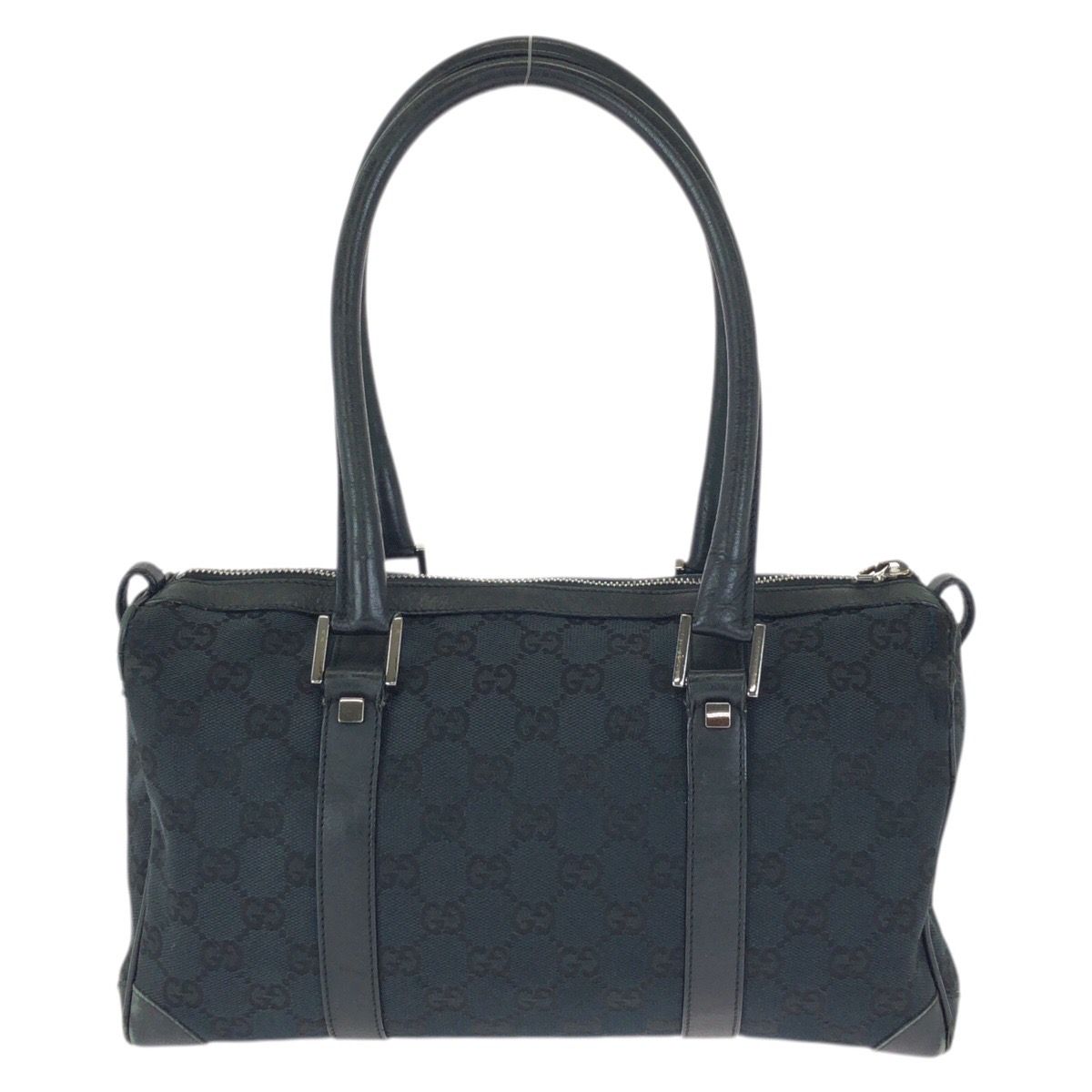 Gucci Black Silver GG Canvas Leather 000 Mini Boston Bag — view 2