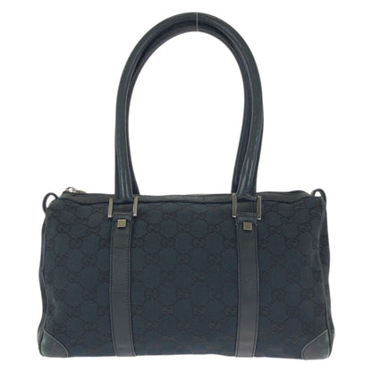 Gucci Black Silver GG Canvas Leather 000 Mini Boston Bag